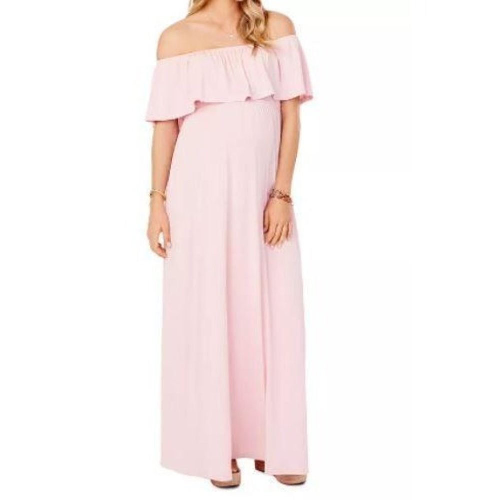 Ingrid & Isabel Pink Maternity Maxi Dress Small